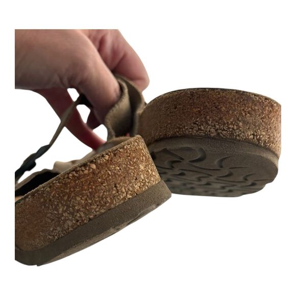 Naot Sandals Thong Tahoe Women's Beige Leather Boho Cork Bed Size 10 US /41 EU - Picture 7 of 9